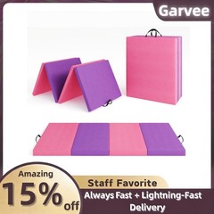 6x2ft 4-Fold Gymnastics Mat Thick Tumbling Mat with Handles for Pilates Martial