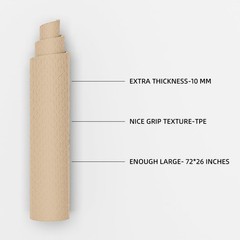 10 mm Yoga Mat 72″x26″ TPE Non-Slip Exercise Mat 0.4″ Thick, Easy-to-Carry Fi…