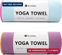 Eunzel Hot Yoga Towel Non-Slip Yoga Mat Towel Ultra-Absorbent Microfiber Towel f