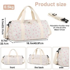 Gym Bag Sports Duffle Bag with Wet Pocket Weekender Overnight Bags with Water…