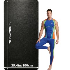 Extra Large Yoga Mat for Men, 79″x40″x8mm, Black