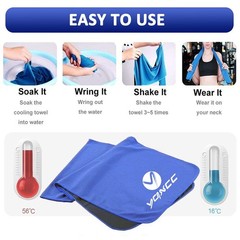YQXCC Cooling Towels | 4 Pack Large, Dark Blue/Dark Gray/Rose Red/Green