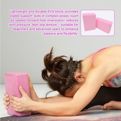 Yoga Blocks Set of 2 with Strap, Lightweight EVA Foam Brick Yoga Pilates Blocks, H…