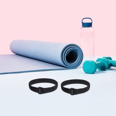 12Pcs Adjustable Yoga Mat Sling Durable Nylon Mat Carrier Black for Exercise