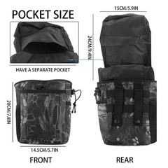 Drawstring Highend Rock Climbing Chalk Bag with a Carabiner black camouflage