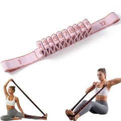 Resistance Bands for Working Out, Numbered Fabric Exercise Bands 12 Loops Pink