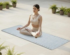 Organic Herbal Cotton Yoga Mat, Yoga Mat, 2’6FT Meditation Yoga Mat, Non- slip