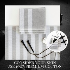 Luzia Striped Workout Towel For Sweat Pack Of 4 – 100 – And