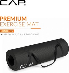 CAP Barbell 1/2-Inch High Density”Thick Exercise Yoga Mat with Carrying Strap