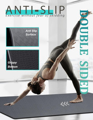 Yoga Mat Double-Sided Non Slip, 72” X 32” X 7Mm – Extra Wide & Thick Yoga Mat