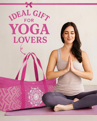 Yoga Mat Bag, Extra Large Canvas Gym Bag with Waterproof Pocket Metal Zipper, Fi