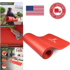 High Density Yoga Mat 1/2 Inch Thick with Carrying Strap for Easy Transport