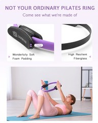 LIONSCOOL Pilates Ring Set (Purple) – 14″ Anti-Deformation Magic Circle with …