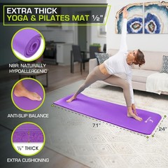 ProsourceFit Extra Thick 1/2 or 1 Inch Yoga Pilates Mat