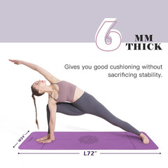 Non-Slip Yoga Mat 1/4″ Thick Exercise Fitness Workout Mat w/ Sling & Bag