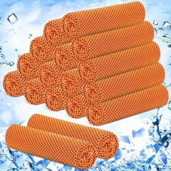 Hosuly 12 Pieces Cooling Towels, 40 x 12 Inch Ice Cool Towel Small, Orange