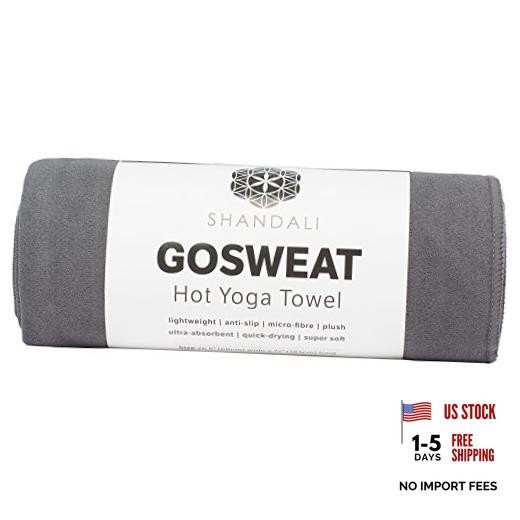 GoSweat Non-Slip Hot Yoga Towel with Super-Absorbent Soft 72.00″ x 26.50″ Gray