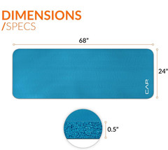 1/2-Inch High Density Exercise Yoga Mat with Strap | Multiple Options