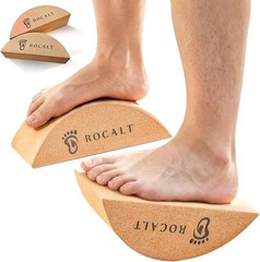 2 Pack Cork Yoga Blocks, Half Moon Yoga Block & Calf Stretching, Cork Foot St…