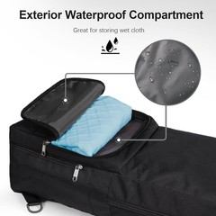 Yoga Mat Bag Carrier Side Mesh Zipper Pocket Exterior Wet Compartment Lightwe…