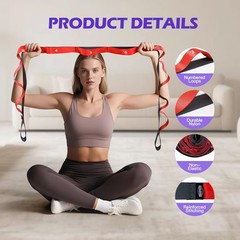 Non Elastic Stretching Strap with Loops – Yoga Straps for Physical Therapy, Dura