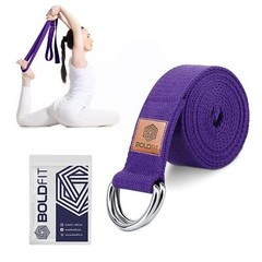 Boldfit Yoga Belt For Body Fitness Exercise Purple Color