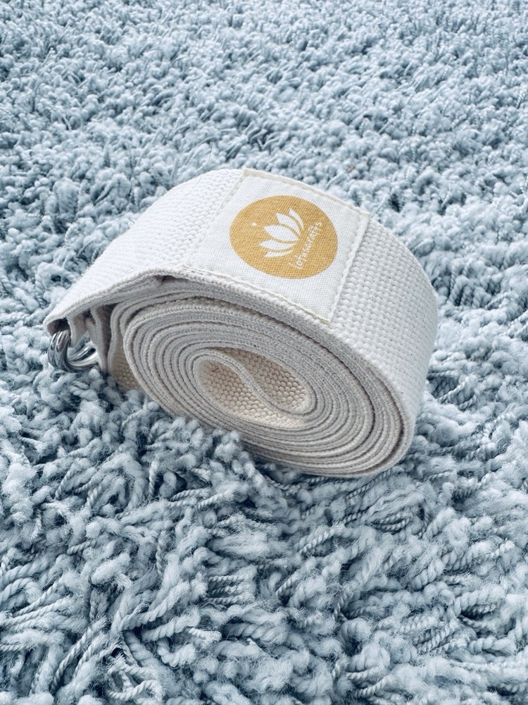 Lotus Crafts 100% Cotton Yoga Strap White Bought Directly From India Artisan