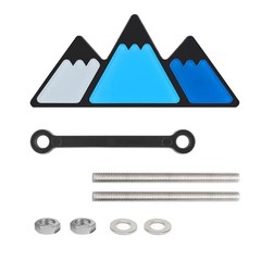 Tri-Color Car Emblem for Mesh Gille,Waterproof Car Emblems and Badges with Blue