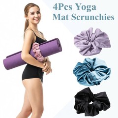 4 Pack Yoga Mat Scrunchie Elastic Strap Band – Durable & Stretchable Fabric -…