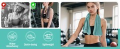 2 Pack Microfiber Gym Towels, 380 GSM 15″x31″ Bigger Size Super Soft