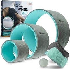Yoga Wheel 3 Pack Set with Massage Ball by Sharper Concept (A82-06)