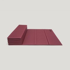 New QMAT 8mm 折疊瑜珈墊 台灣製(附拉鍊袋) Foldable Yoga Mat 180x60x0.8CM + carry bag – Claret