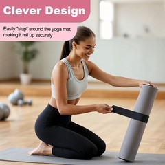 Yoga Mat Strap Slap Band One Snap Yoga Mat Slap Band, Light Purple