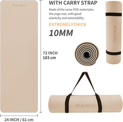 Yoga Mat Non Slip Anti-Tear,Extra Thick-2/5 Inch（10Mm）High Resiliency Profession