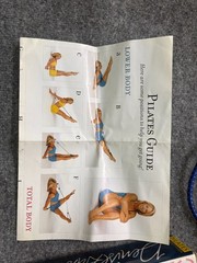 Denise Austin Pilates Workout System VHS Video, Exercise Cords, Wallchart