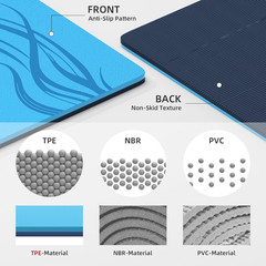 Extra Wide Thick Yoga Mat for Women and Men 76″X 40″X 10Mm TPE Exercise Mat, Lar