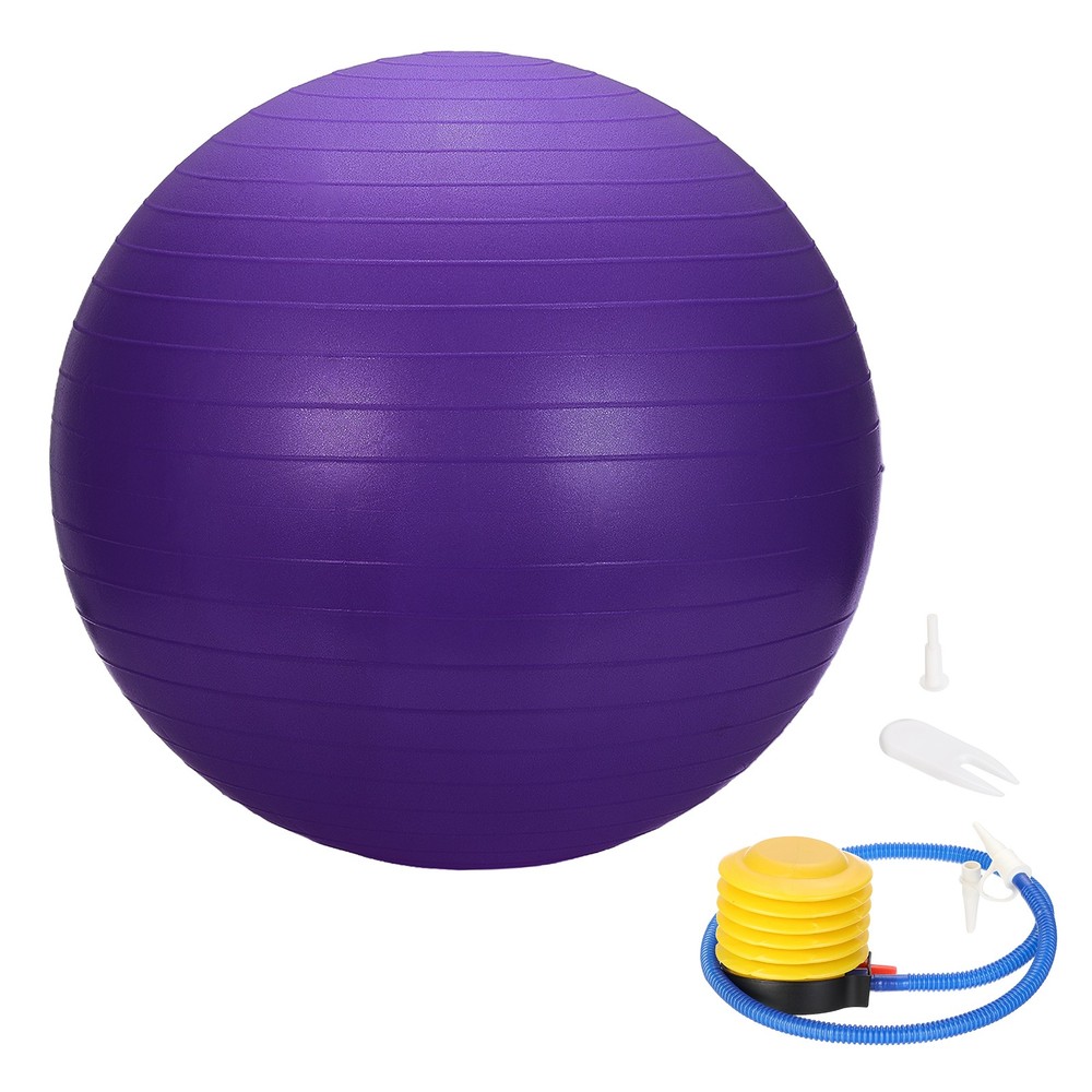 Yoga Ball, Exercise Ball 25.6″ & PVC & Purple Anti-Slip Stability Pilates