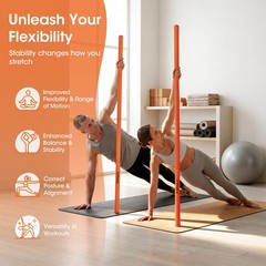 RAWAILD Yoga Stick, Upgraded 5ft Sturdy Steel Mobility Stick, Adjustable Exer…