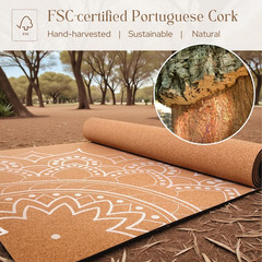 Luxury Cork Yoga Mat – Non-Slip, Eco-Friendly, 5mm Rubber Base for Stability