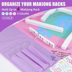 FUYIHGL® Mahjong Rack Storage Bag Only | Purple: Roll-Up Canvas Sleeve Fits