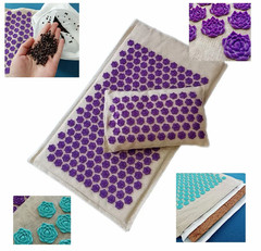 74*44Cm Nature Linen Coconut Palm Massage Yoga Mat with Bag Lotus Spike Acupress