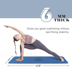Yoga Mat Non Slip, Pilates Fitness Mats, Eco Friendly, Anti-Tear 1/4″ Thick Yoga