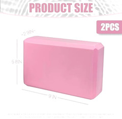2 Pcs Yoga Blocks, 9″x6″x3″ Foam Blocks Yoga Props for Pilates Stretching and