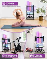 Yoga Mat Storage Racks,Home Gym Storage Rack for Dumbbells Kettlebells Foam Roll