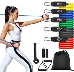 Resistance Bands w/Handles for Women Physical Therapy, Yoga Pilates, Door Anchor