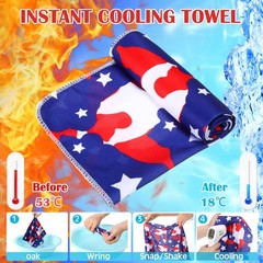 Hosuly 50 Pack 4Th Of July Cooling Towel Bulk Patriotic Style Ice Towel