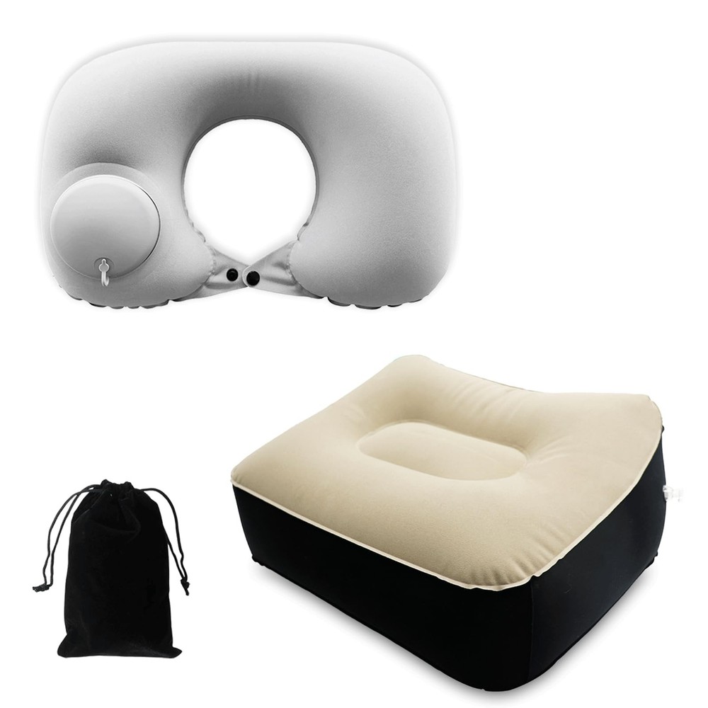 Inflatable Foot Rest, Carseat Foot Pillow, Airplanes Inflatable Foot Rest Car…