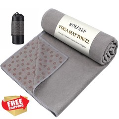 ROSPAEP Non Slip Yoga Mat Towel with Silicone Grip Dots, Sweat Absorbent for …