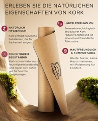 Yoga Mat Cork XXL – Extra Large Yoga Mat Non Slip 183x116cm / 183x92cm -…