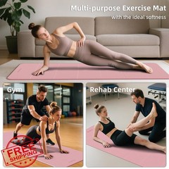 ILILI Foldable Yoga Mat, 10mm Thick, TPE Material, Extra Long 75″L x 26″W, So…